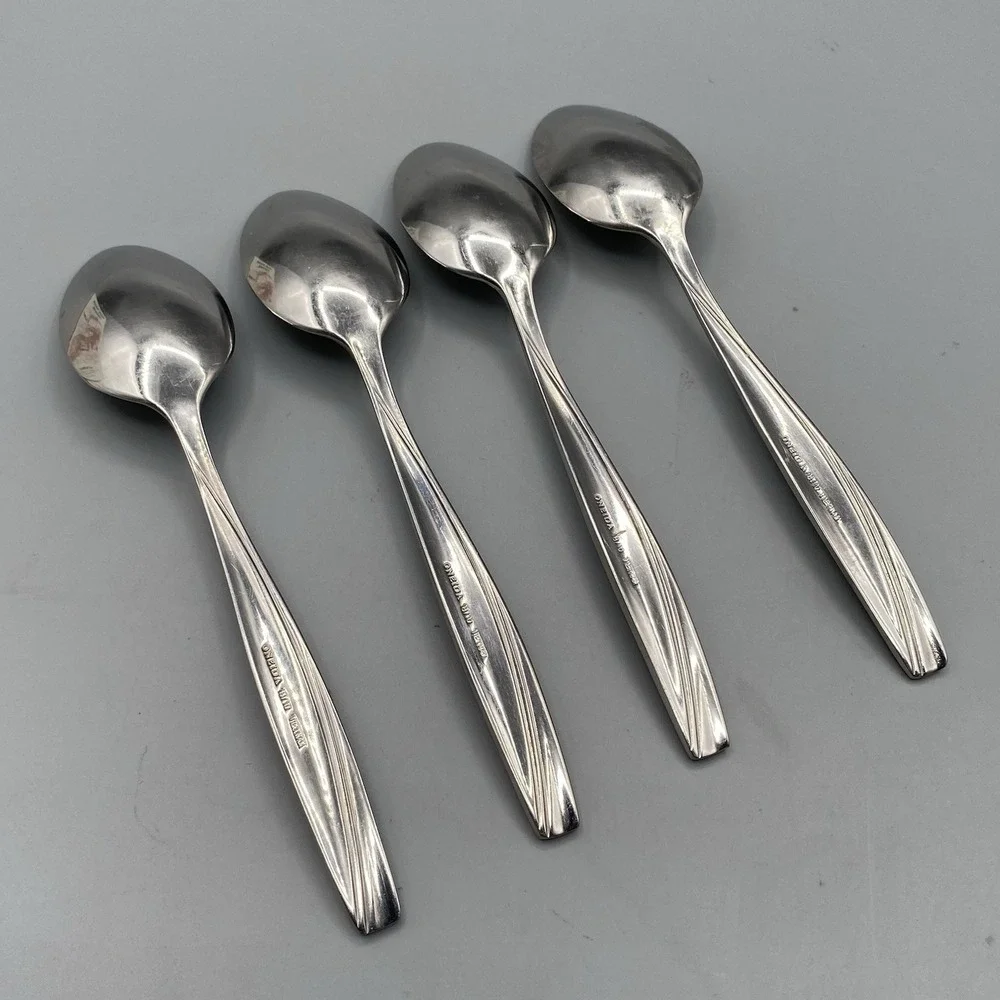 Oneida CAMLYNN CLEO Stainless 4pcs Teaspoons 18/10 Frosted Handle Flatware